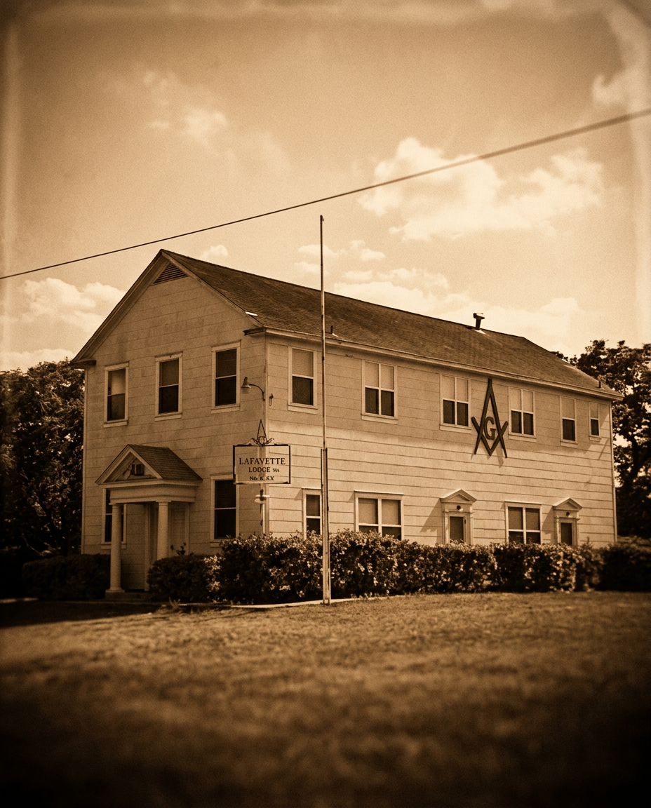 Archival photograph of the lodge hall